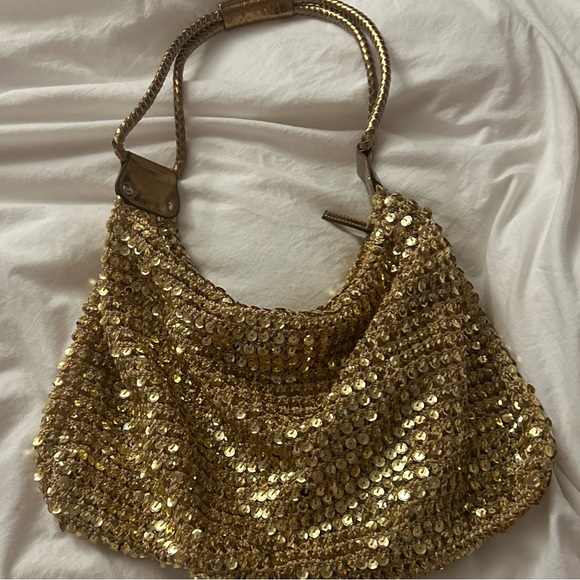 Free People Handbags - Gold Sequin Shoulder Bag - Women